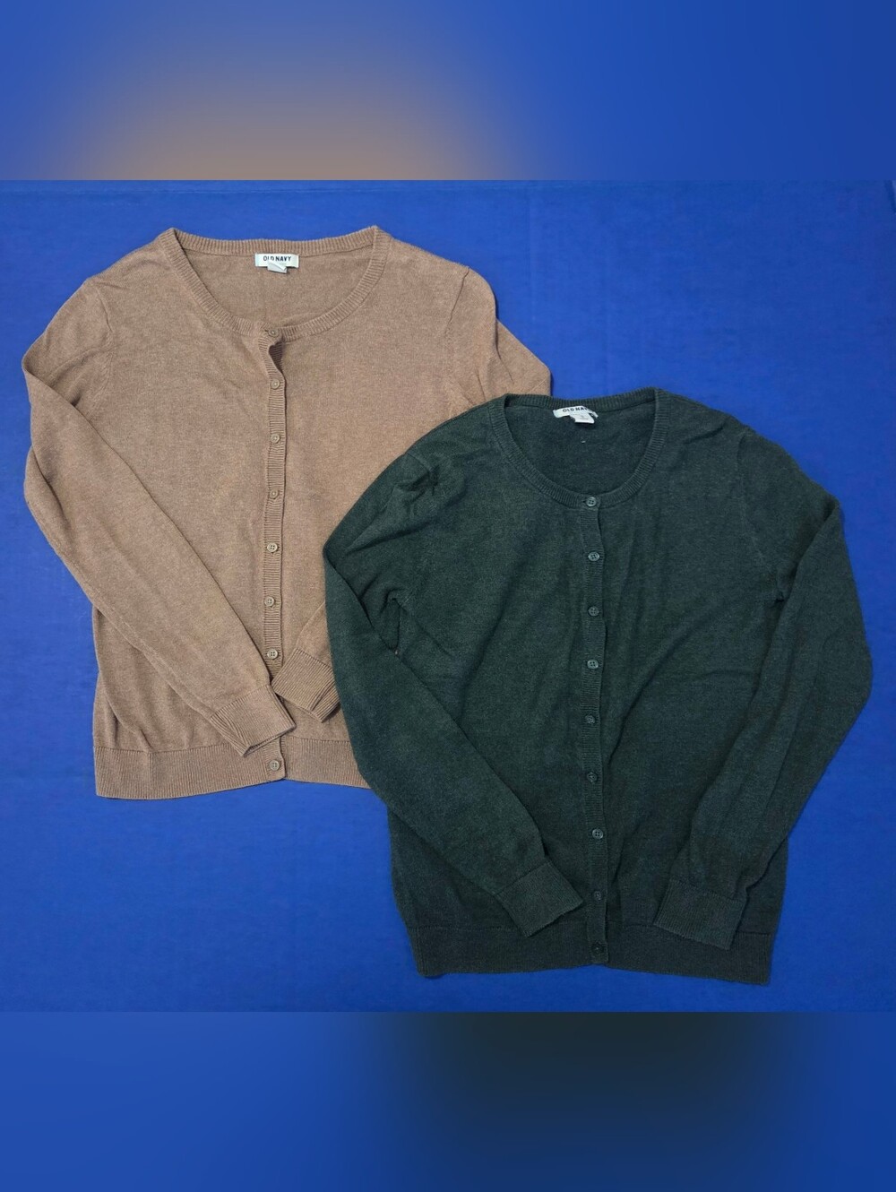 Old Navy Brown and Dark Green Women’s Button-Front Cardigans